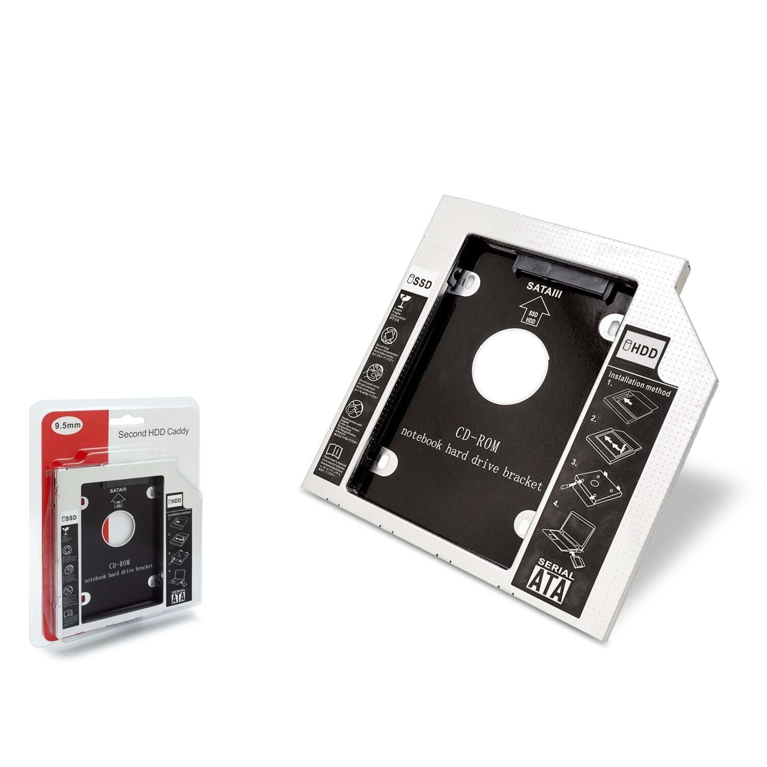 HADRON HDX1755 9.5mm HDD/SSD Caddy (Kızak) - Gümüş