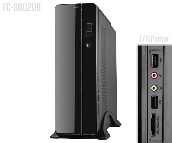 FRISBY FC-S6020B Slim 300W Siyah Mini Tower M-ATX Kasa