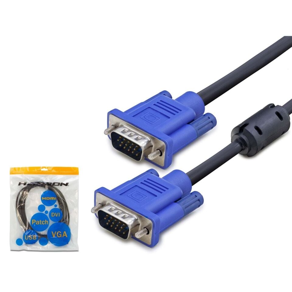 HADRON HDX7754 VGA KABLO OD7.3 A KALİTE 1.5M SİYAH