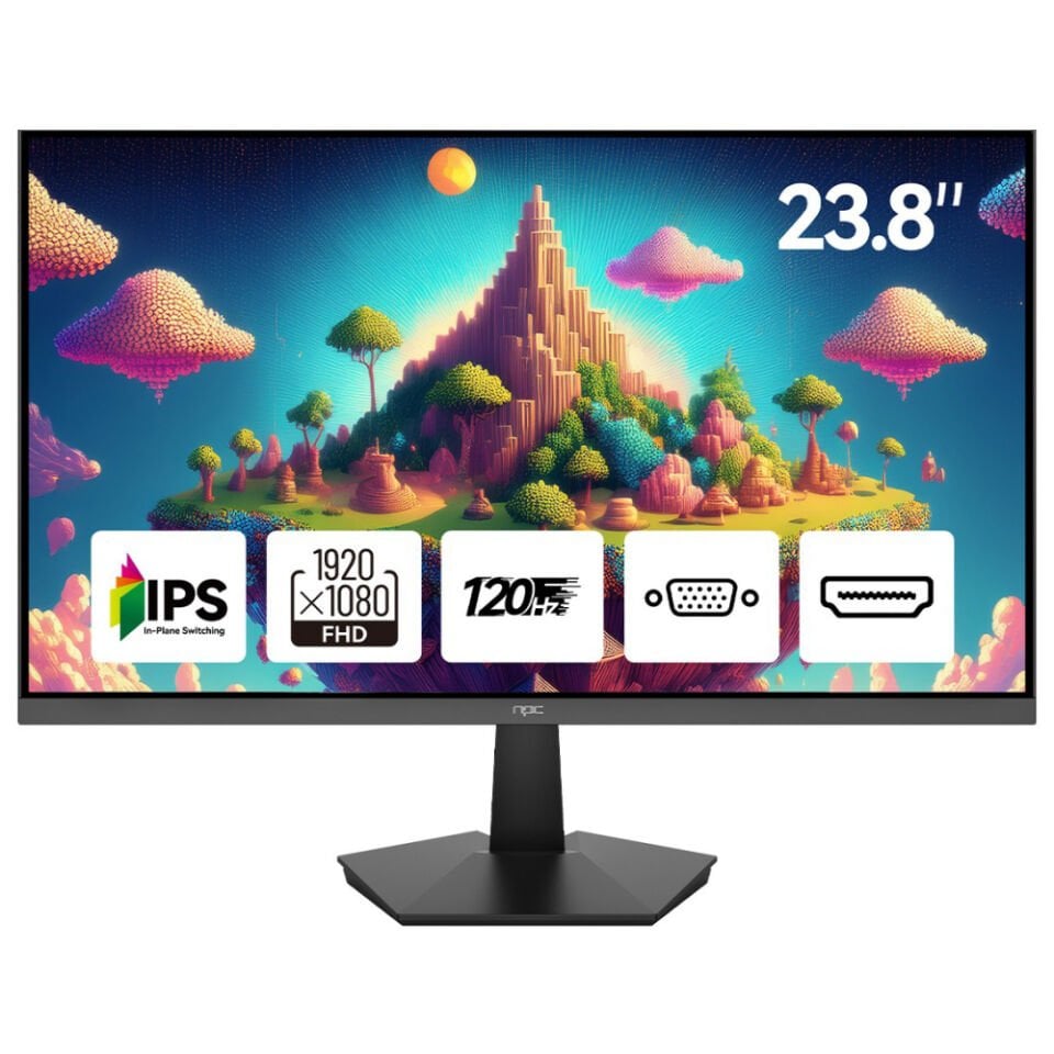 NPC 23.8'' MF2408-A IPS 120Hz Monitör 5ms 1920x1080, HDMI, VGA, Vesa