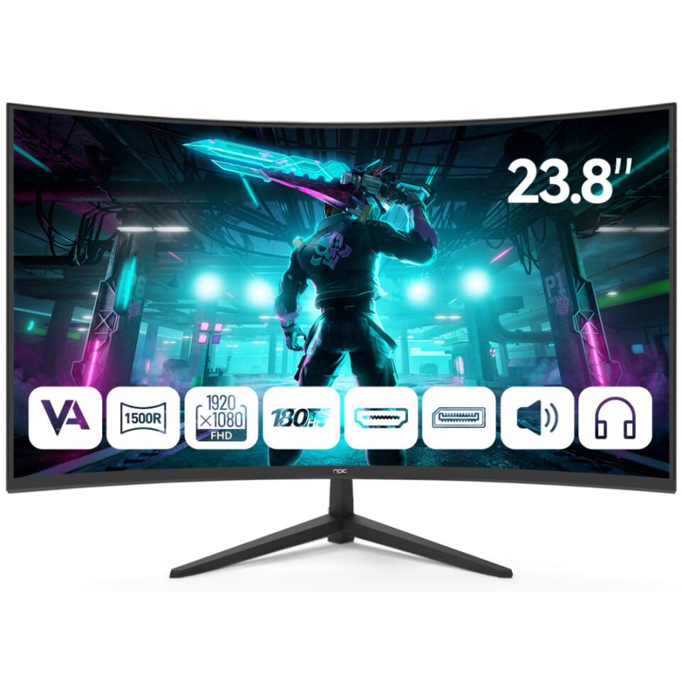 NPC 23.6'' MD240K-V181 Curved 170Hz Monitör 1ms 1920x1080, HDMI, DP
