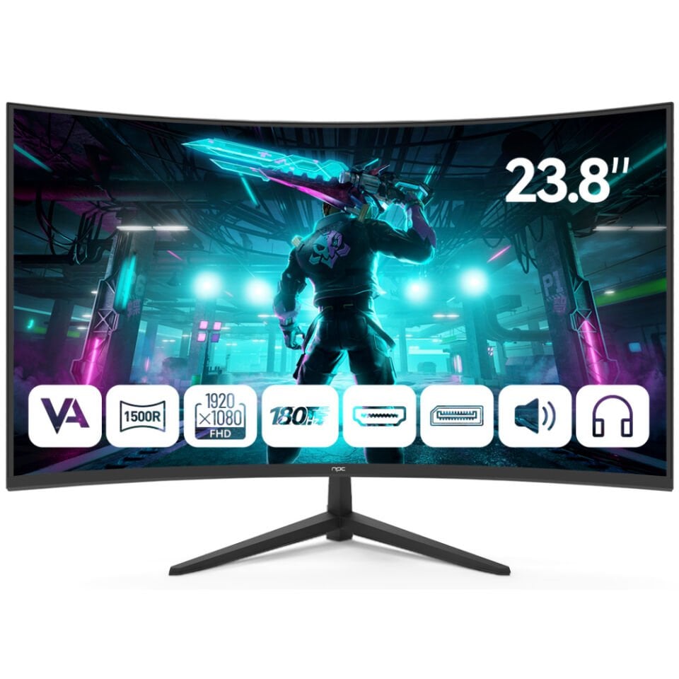 NPC 23.6'' MD240K-V181 Curved 170Hz Monitör 1ms 1920x1080, HDMI, DP
