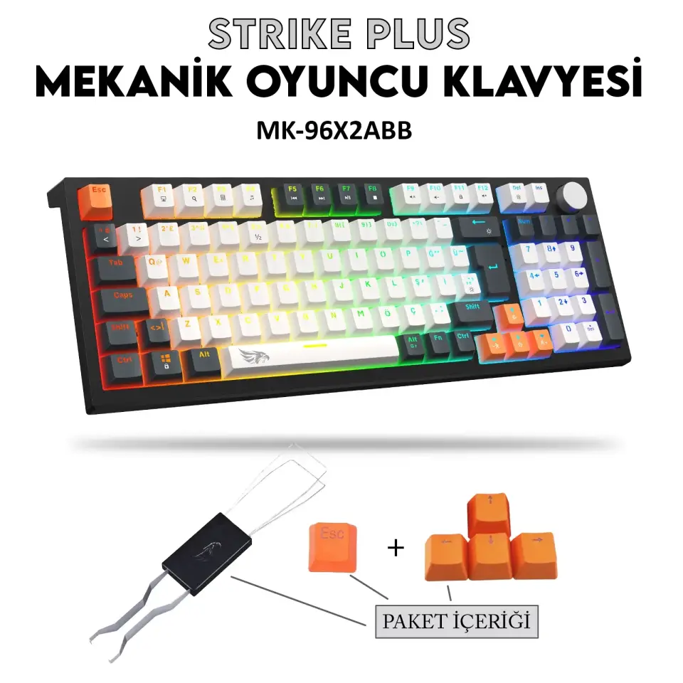 Gameagle Strike Plus MK-96X2ABB Mekanik Kablolu Işıklı Klavye