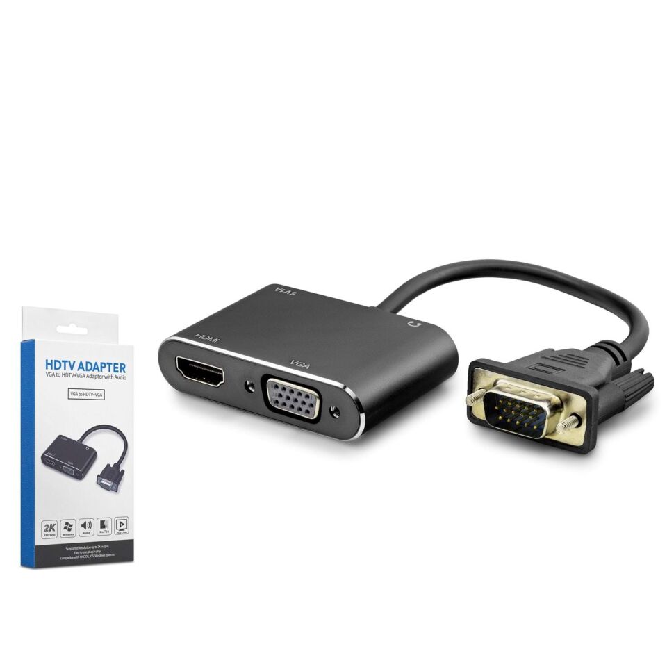 Hadron Hdx7821 Vga To Hdmi + Vga F Çevirici 1080P 22Cm Siyah