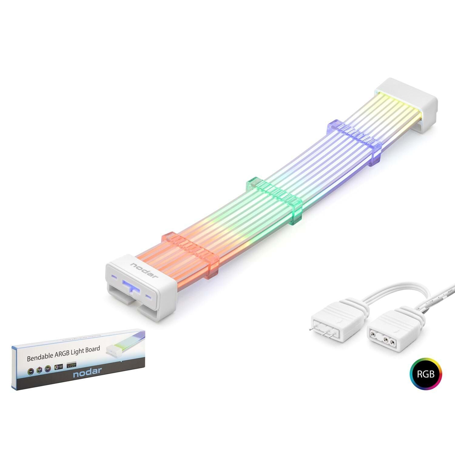 Nodar Nd2802 Silikon Işıklı Bendable ARGB Light Board 2x8p (Dekoratif GPU Aydınlatma Kablosu) Beyaz