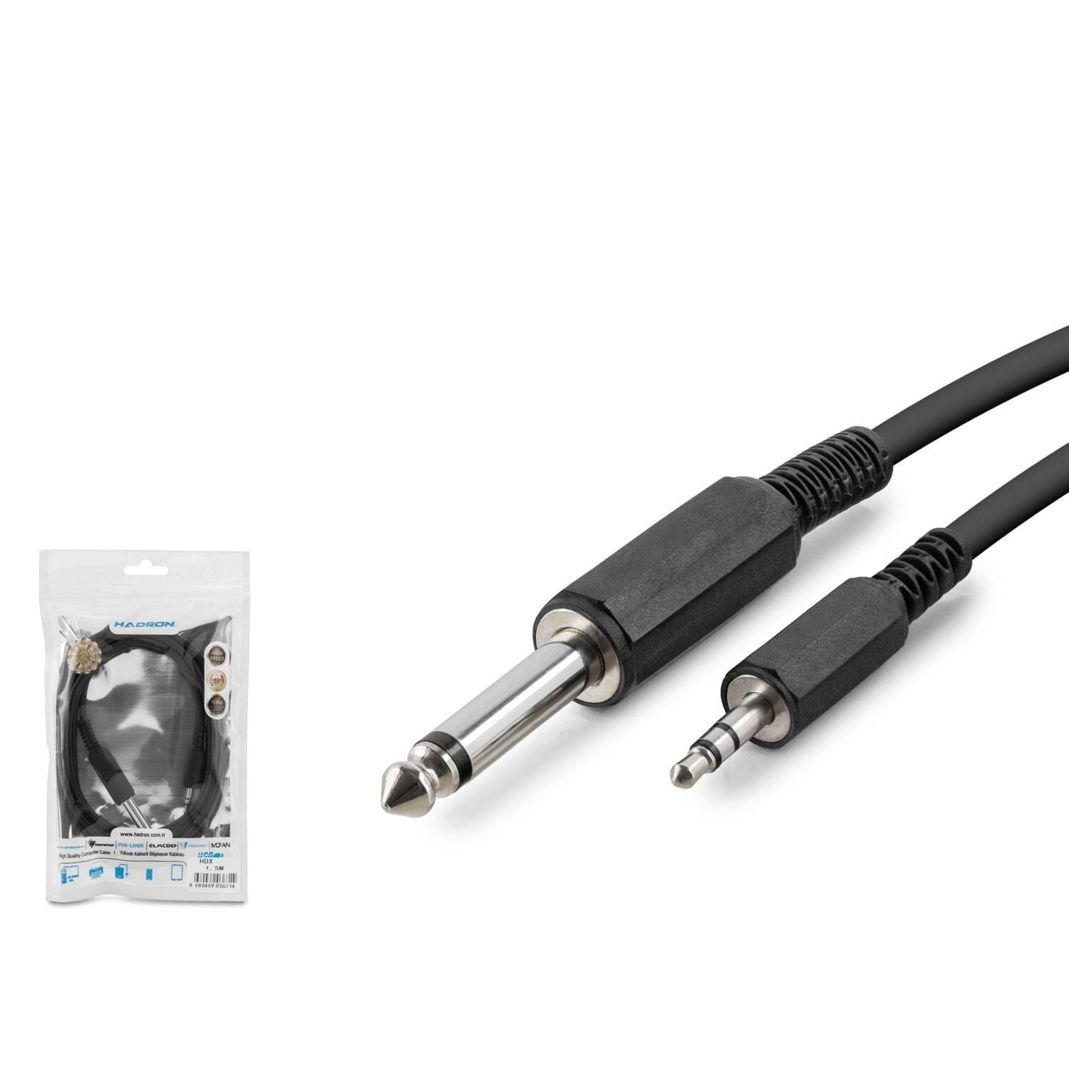 Hadron Hdx1055 6.5Mm To 3.5Mm Kablo Enstrüman Gitar 1.5M Siyah