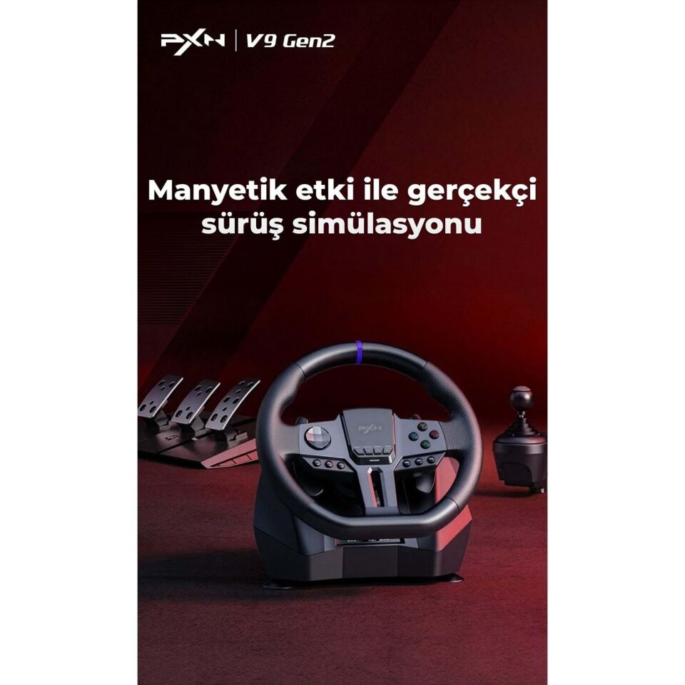 Nodar Nd702 Pxn V9 Gen2 Direksiyon Seti Ps4/Ps3/Pc/Xbox one/Xbox Series X|S Switch Siyah