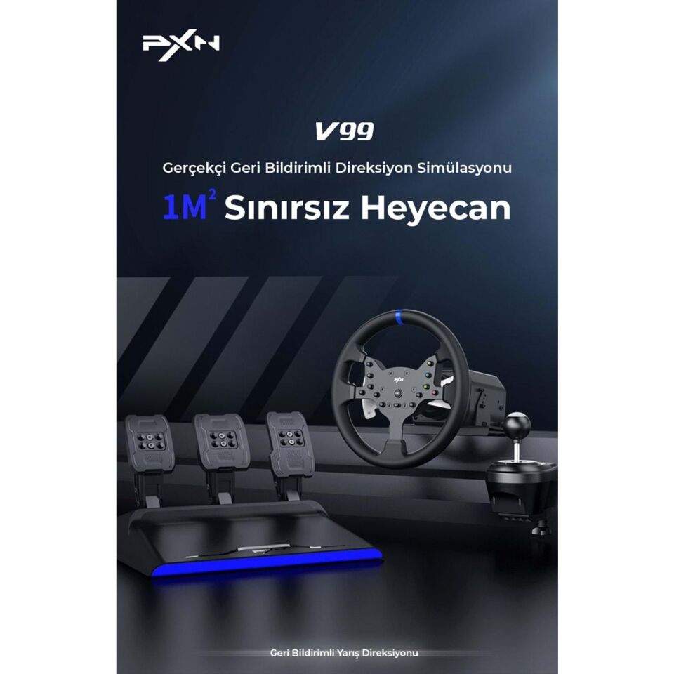 Nodar Nd704 Pxn V99 Direksiyon Seti 3.2nm Çift Motorlu, Vites Kolu ve Pedallı - PS4/PC/Xbox