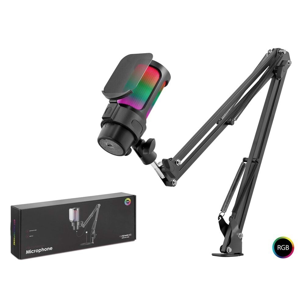 HADRON M835B Gaming RGB Mikrofon Seti Boom Mikrofon Kolu Type-C 192kHz 24Bit Siyah